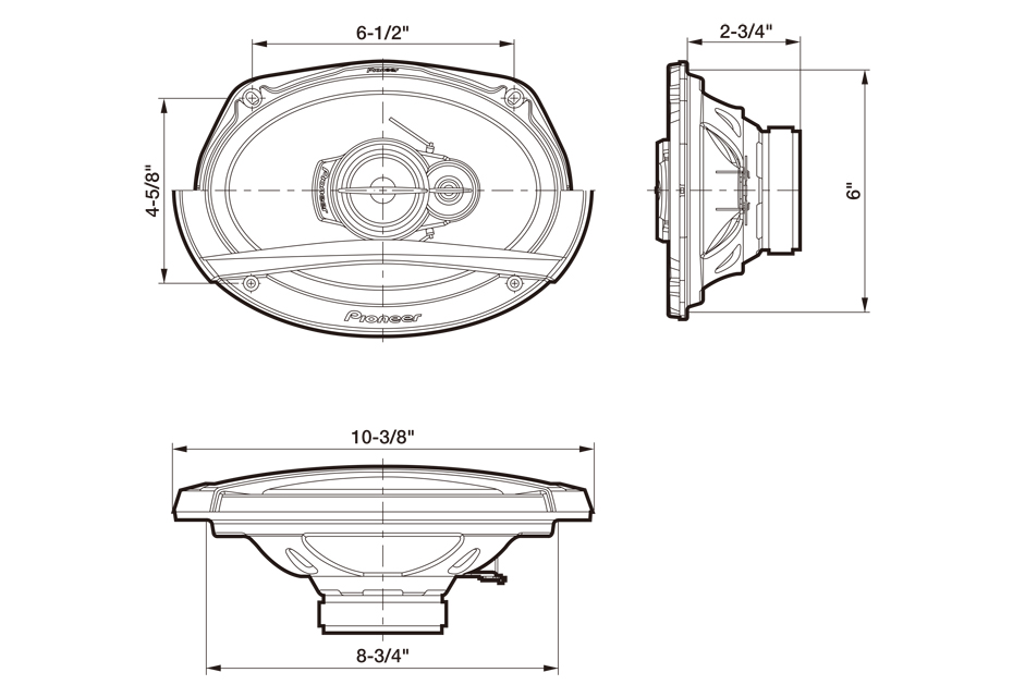 Pioneer TS A6966R 6 X 9 3 Way Speaker 6 X 9 3 Way Car Audio Speaker 