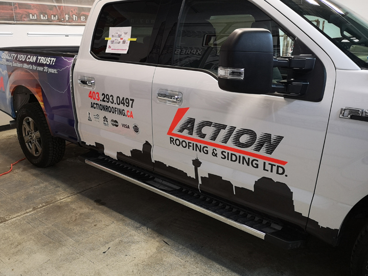 Action Roofing F150 Wrap Calgary