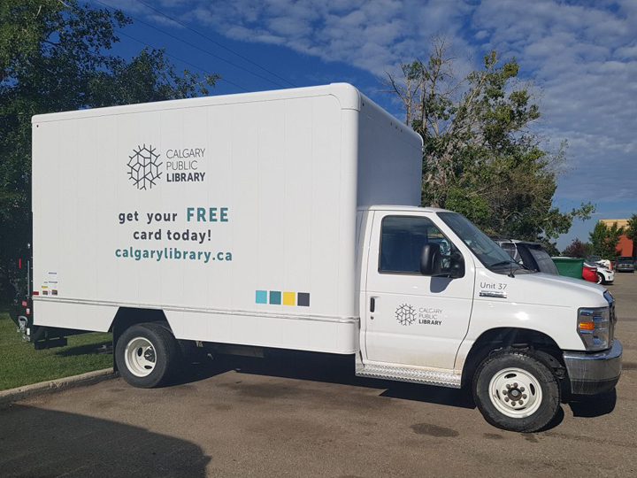 Calgary Public Library Cube Van Branding