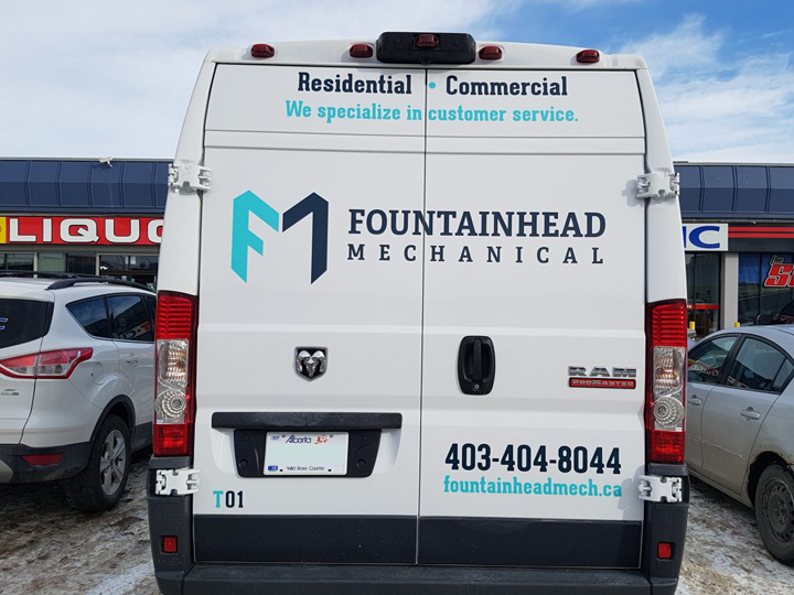 Fountainhead Mechanical Van Decals Rear